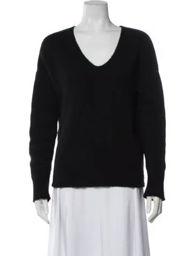 Pre-owned Theory Cashmere V-neck Sweater In Black