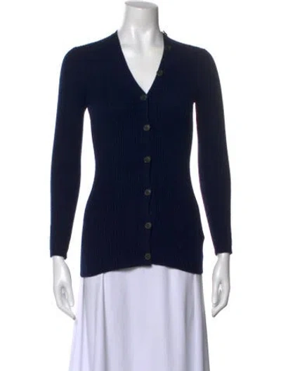 Pre-owned Theory Cashmere V-neck Sweater In Blue
