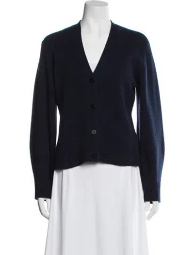 Pre-owned Theory Cashmere V-neck Sweater In Blue