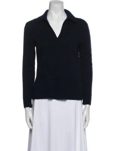 Pre-owned Theory Cashmere V-neck Sweater In Blue