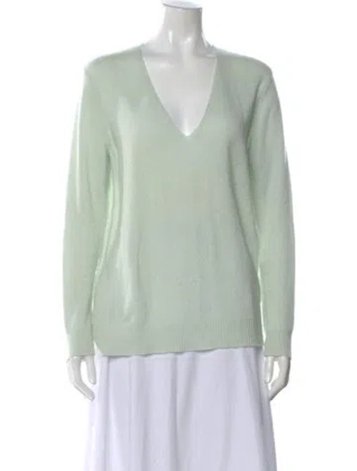 Pre-owned Theory Cashmere V-neck Sweater In Blue
