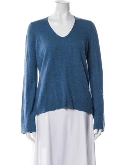 Pre-owned Theory Cashmere V-neck Sweater In Blue