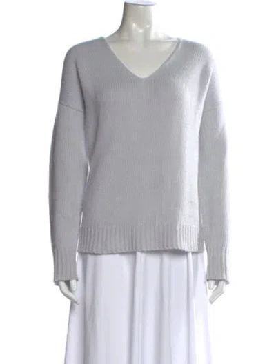 Pre-owned Theory Cashmere V-neck Sweater In Blue