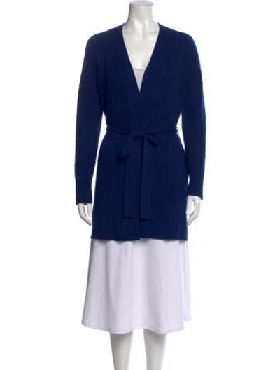 Pre-owned Theory Cashmere V-neck Sweater In Blue