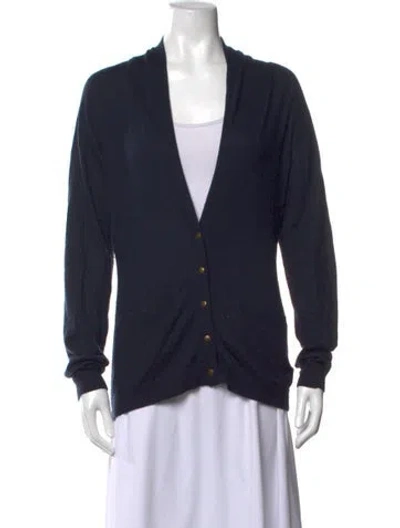 Pre-owned Theory Cashmere V-neck Sweater In Blue