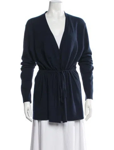 Pre-owned Theory Cashmere V-neck Sweater In Blue