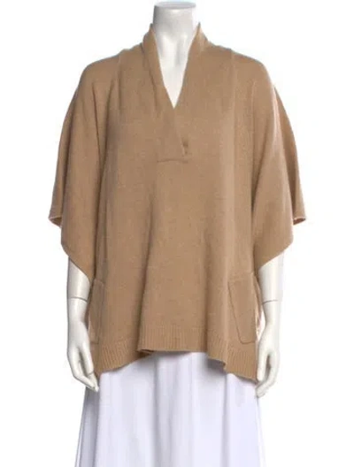 Pre-owned Theory Cashmere V-neck Sweater In Brown