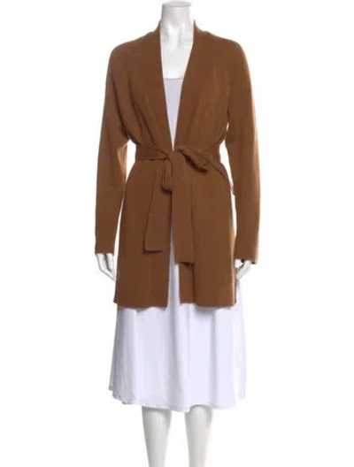 Pre-owned Theory Cashmere V-neck Sweater In Brown