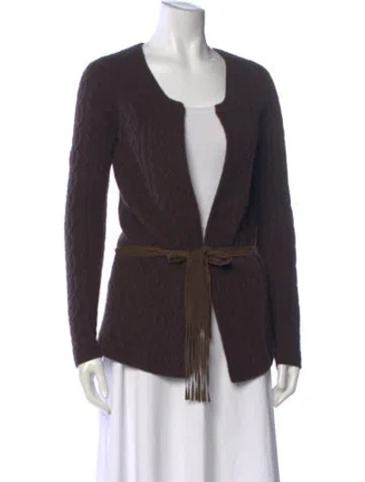 Pre-owned Theory Cashmere V-neck Sweater In Brown