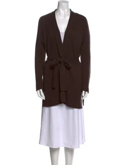 Pre-owned Theory Cashmere V-neck Sweater In Brown