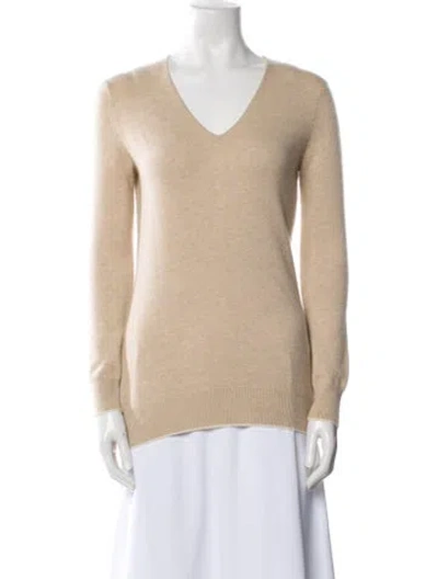 Pre-owned Theory Cashmere V-neck Sweater In Brown