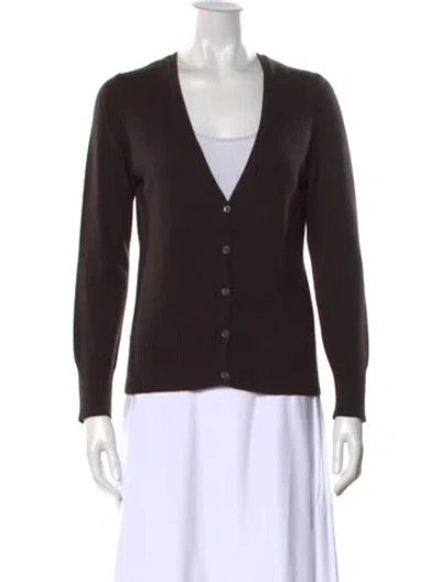 Pre-owned Theory Cashmere V-neck Sweater In Brown