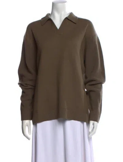 Pre-owned Theory Cashmere V-neck Sweater In Brown