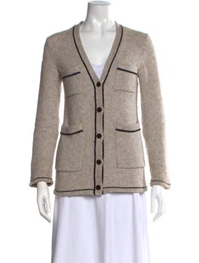 Pre-owned Theory Cashmere V-neck Sweater In Brown