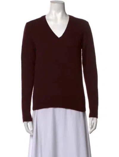 Pre-owned Theory Cashmere V-neck Sweater In Brown