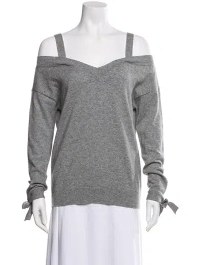 Pre-owned Theory Cashmere V-neck Sweater In Gray