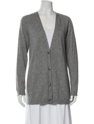 Pre-owned Theory Cashmere V-neck Sweater In Gray
