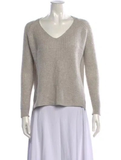 Pre-owned Theory Cashmere V-neck Sweater In Gray