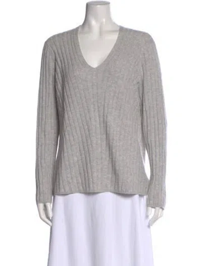 Pre-owned Theory Cashmere V-neck Sweater In Gray