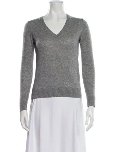 Pre-owned Theory Cashmere V-neck Sweater In Gray