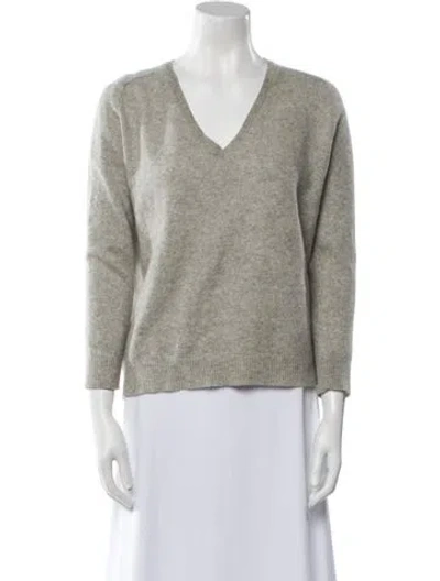 Pre-owned Theory Cashmere V-neck Sweater In Gray