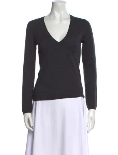 Pre-owned Theory Cashmere V-neck Sweater In Gray