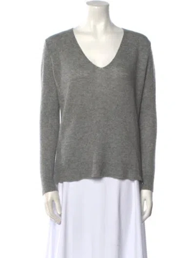 Pre-owned Theory Cashmere V-neck Sweater In Gray