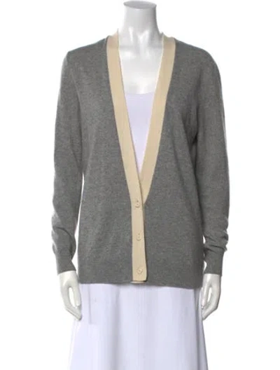 Pre-owned Theory Cashmere V-neck Sweater In Gray