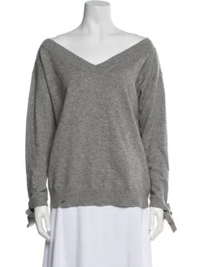 Pre-owned Theory Cashmere V-neck Sweater In Gray