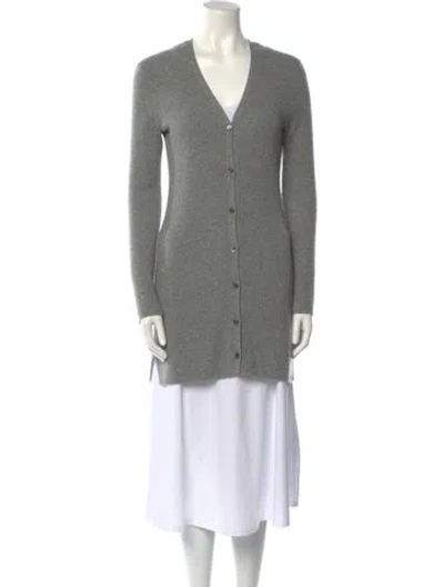 Pre-owned Theory Cashmere V-neck Sweater In Gray