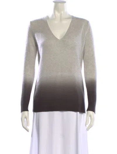 Pre-owned Theory Cashmere V-neck Sweater In Gray