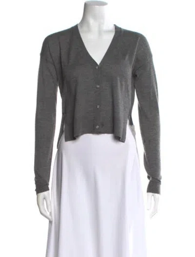 Pre-owned Theory Cashmere V-neck Sweater In Gray