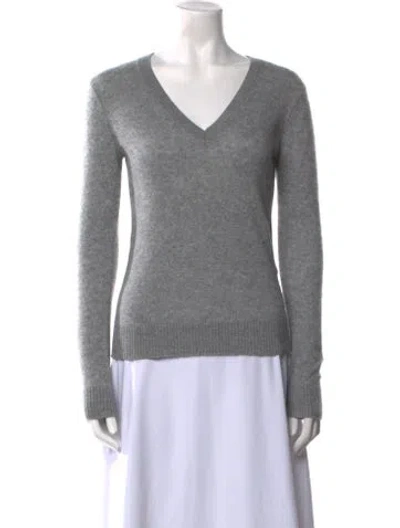 Pre-owned Theory Cashmere V-neck Sweater In Gray