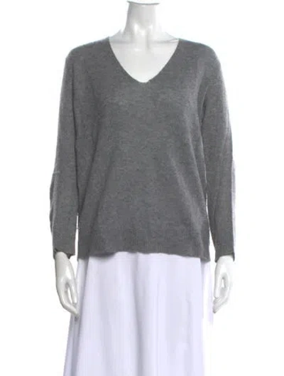 Pre-owned Theory Cashmere V-neck Sweater In Gray