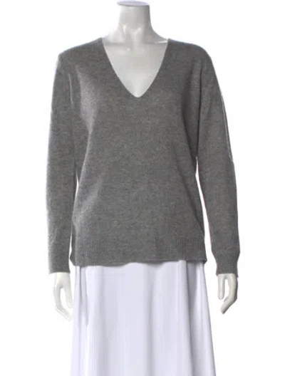 Pre-owned Theory Cashmere V-neck Sweater In Gray