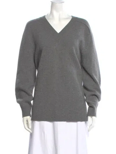 Pre-owned Theory Cashmere V-neck Sweater In Gray