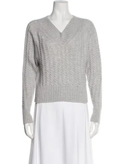 Pre-owned Theory Cashmere V-neck Sweater In Gray