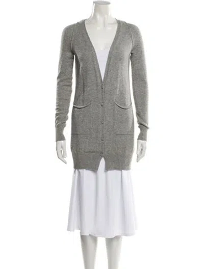 Pre-owned Theory Cashmere V-neck Sweater In Gray