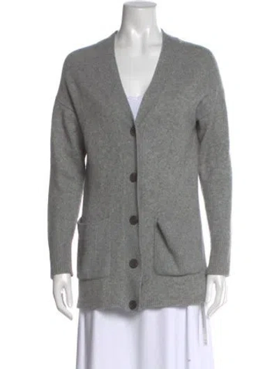 Pre-owned Theory Cashmere V-neck Sweater In Gray