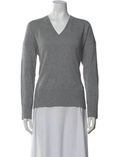 Pre-owned Theory Cashmere V-neck Sweater In Gray