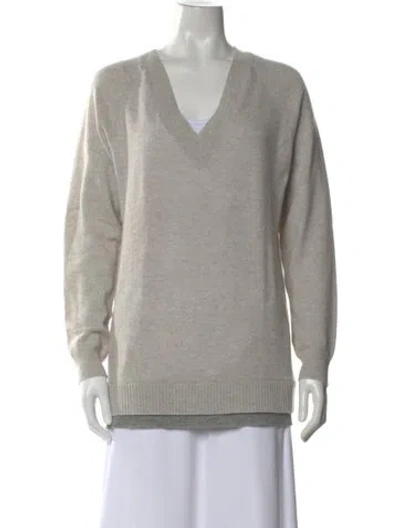 Pre-owned Theory Cashmere V-neck Sweater In Gray