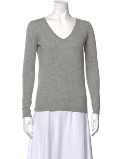 Pre-owned Theory Cashmere V-neck Sweater In Gray