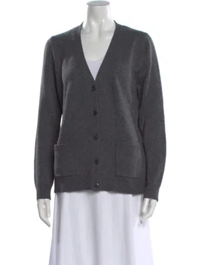 Pre-owned Theory Cashmere V-neck Sweater In Gray