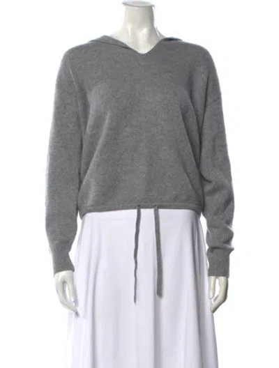 Pre-owned Theory Cashmere V-neck Sweater In Gray
