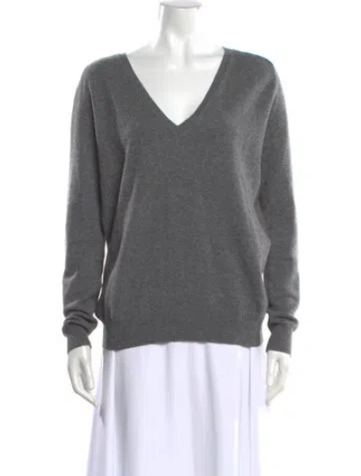 Pre-owned Theory Cashmere V-neck Sweater In Gray