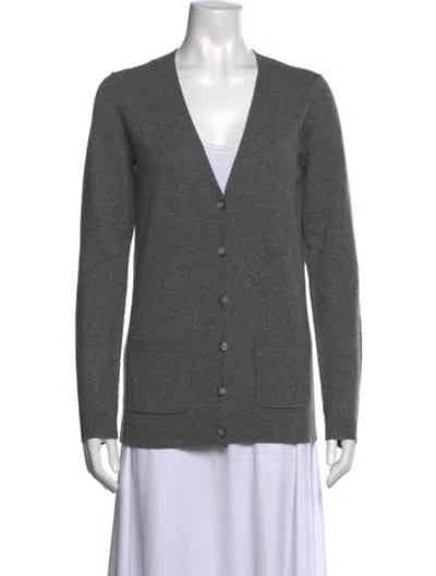 Pre-owned Theory Cashmere V-neck Sweater In Gray