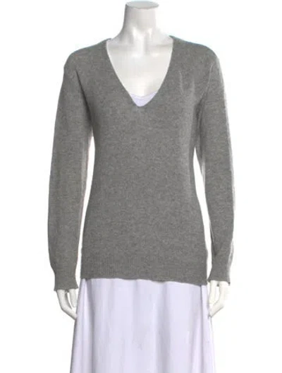 Pre-owned Theory Cashmere V-neck Sweater In Gray