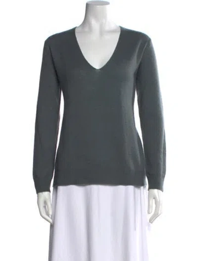 Pre-owned Theory Cashmere V-neck Sweater In Gray