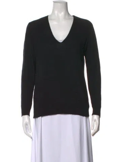 Pre-owned Theory Cashmere V-neck Sweater In Green