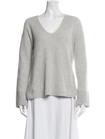 Pre-owned Theory Cashmere V-neck Sweater In Grey